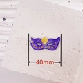 Colgante de máscara de zorro de acrílico morado con purpurina y corona para llaveros DIY - Máscara de Purpurina Púrpura