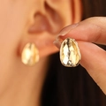 Pendientes dorados irregulares con diseño metálico minimalista francés para mujer - Estilo Pequeño Irregular Plateado (Z-591) / Pequeño