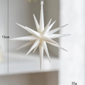 Adorno de estrella blanca brillante para Navidad con purpurina, mide 15 cm y pesa 35 g - Blanco Grande