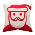 Velvet Christmas pillow cover with 3D red Santa Claus embroidery on white fabric - Santa Claus (Velvet) / 45x45cm Without Insert