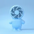 Sky blue portable mini cat fan with USB charging stand and cute astronaut design - Cute Doll Blue