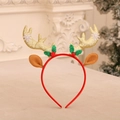 Christmas reindeer antler headband with gold sequins and festive holly leaves decor - Gold Antlers with Ears