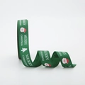 Dark green grosgrain ribbon with Merry Christmas text and Santa Claus patterns - 2.5cm Green Ribbon 20 Yards