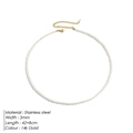 3mm faux pearl necklace with 14k gold plated stainless steel chain and lobster clasp - 3mm Gold (YX15525)