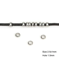 Silver stainless steel flat round spacer beads for DIY jewelry making, size 2.5x1mm - 2.5x1mm (Hole 1.5mm) 100 Pieces