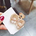 Elegant gold bow-shaped hair claw clip with sparkling crystals on white display card - Bow / 4cm / Gold