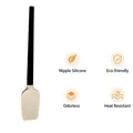 Cream silicone flat spatula with black handle, heat resistant up to 230C for baking - [Oak Black Handle] Small Flat Spatula