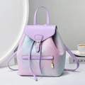 Zaino da donna in pelle PU arcobaleno con sfumature viola blu e rosa di tendenza - Viola