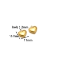 18K gold plated heart charm for DIY jewelry, 11mm stainless steel pendant - Gold Heart 15