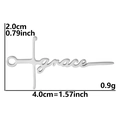Grace word pendant in silver 304 stainless steel, 4.0cm x 2.0cm size variant - Grace / Silver