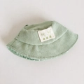 Hellgrüne Puppenkleidung aus Cord mit Kaninchen-Stickerei für 17 cm Plüschtier-Anhänger - Passend für 17cm Puppe / Grüne offene Kappe / Grün