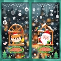 Christmas window stickers set featuring Santa Claus and Reindeer designs for holiday decor - Set of 2 / XC24+28