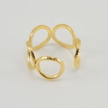Anelli intrecciati regolabili in acciaio inossidabile placcato oro 18K con texture - Taglia Unica(Regolabile) / Oro
