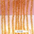 Faceted medium amber crystal wheel beads for DIY jewelry making in size 16 - 16 Medium Amber