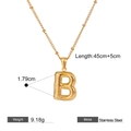 Polierte Edelstahl-Halskette mit Bubble-Buchstaben B Anhänger und verstellbarer Goldkette - Buchstabe B