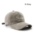 Casquette rétro en velours côtelé gris avec broderie Mississippi pour la protection - Gris