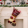 Large Christmas stocking featuring a 3D Santa Claus and Merry Christmas embroidery - Santa Claus