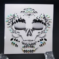 Halloween black spider skull face rhinestones stickers for horror party makeup - 001 / Iridescent Skeleton Set
