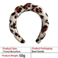 Thick leopard print sponge headband with soft velvet texture for women and girls - 17-velvet White Black Brown Leopard Print Headband