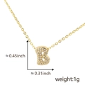 Collana dorata con ciondolo lettera B e zirconi cubici su catena minimalista - Lettera B (Oro)