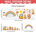 Adesivi murali treno animali arcobaleno per decorazione camera dei bambini - Treno degli animali dei cartoni animati (UV24Y12559T_R) / 30*90cm
