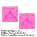 Pink silicone faucet mold for fondant and cake decoration, measuring 8.8x8.5x3.3cm - Pink
