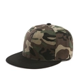 Cappellino da baseball a tesa piatta con motivo mimetico verde e visiera nera - Adulto (55-60cm) / Tesa nera con parte superiore mimetica