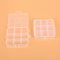 Transparent 9-compartment plastic storage box with integrated buckle, 10x9.5x1.8cm size - 9-Compartment Integrated Buckle With Slot (10x9.5x1.8cm)