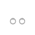 Orecchini a cerchio minimalisti in argento S925 con pavé di zirconi scintillanti - Argento Sterling 925/Zirconia / Argento