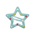 Star-shaped hair clip in light blue with colorful polka dots for kids styling - Style 31-Cyan with Polka Dots
