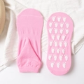 Pink low-cut non-slip trampoline socks with white footprint-shaped silicone grippers - Adult Size (EU 35-42) / Deep Pink
