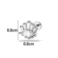 Intern geschroefde roestvrijstalen labret-stud met CZ marquise sunburst, maat 0,8 cm - Radiale Waaier Kroon Stijl (2630-8#) / Zilver