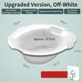 White sitz bath for toilet made of thick PP plastic with hanging hole for easy storage - Deepened Nursing Basin + Hook / White