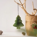 Addobbo per albero di Natale in carta a nido d'ape verde origami, design nordico di 10 cm - Albero di Natale Origami Verde