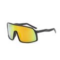 Gafas de ciclismo deportivas con lentes degradadas naranja amarillo y montura negra - Talla única / Montura Negra Lentes Espejadas Rojas