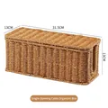 Scatola per cavi in rattan intrecciato marrone chiaro con apertura da 31,5x13x13cm - Stile a Apertura Singola