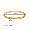 Detailed size chart showing 60mm diameter and 12.5g weight of the zircon gold bangle - Micro-pave Zirconia Style (HF-B5117-G)