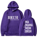 Sweat à capuche violet avec typographie Mom Life blanche sur le devant et à l'arrière - S / Hauts / Violet (311)