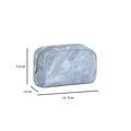 Light blue denim texture makeup bag with star pendant and 19.5cm length dimensions - 19.5x12x10cm / Blue Denim Semicircle Bag