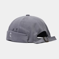 Dark grey docker hat with C letter embroidery and adjustable metal buckle back - Fog Blue