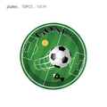 Set van 10 voetbal papieren borden 18cm met Goal-tekst voor sportverjaardagsfeestjes - Kleine Voetbal Papieren Borden