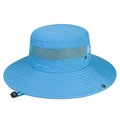 Sky blue breathable outdoor sun hat with wide brim and Outdoors embroidery - Adjustable / Lake Blue