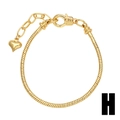Golden snake chain bracelet featuring a heart pendant and adjustable lobster clasp - Snake Chain Bracelet / Gold