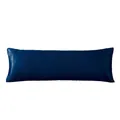 Silky navy blue satin pillowcase with a smooth glossy finish for long body pillows - Navy Blue