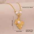 Exquisite gold coral pearl pendant necklace made of copper with size and weight annotations - 4# Conch Style (4#海螺)