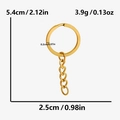 Dimensioni dettagliate del portachiavi in acciaio inossidabile placcato oro 18K - Oro