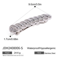Gepolijste zilveren roestvrijstalen gedraaide haarklem met een lengte van 9,0 cm voor dames - Zilveren Twist Stijl (JDH2408006-S)
