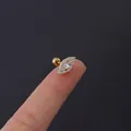 16G eye-shaped cartilage stud earring with cubic zirconia and gold-plated finish - Eye Shape Style (12#) / Gold