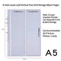 A5 binder refill pages with double vertical pockets for stickers and photocards - A5 Binder Refill 10 Sheets 2-Grid Vertical