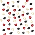 Confettis de remise de diplôme d'infirmière avec chapeaux et stéthoscopes pailletés - Stéthoscope Or + ECG Rouge + Toque Noire (3 Formes)